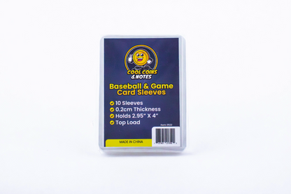 10 Clear Baseball Game Rigid Card Sleeves Topload Holders 3" X 4" Cool Coins &
