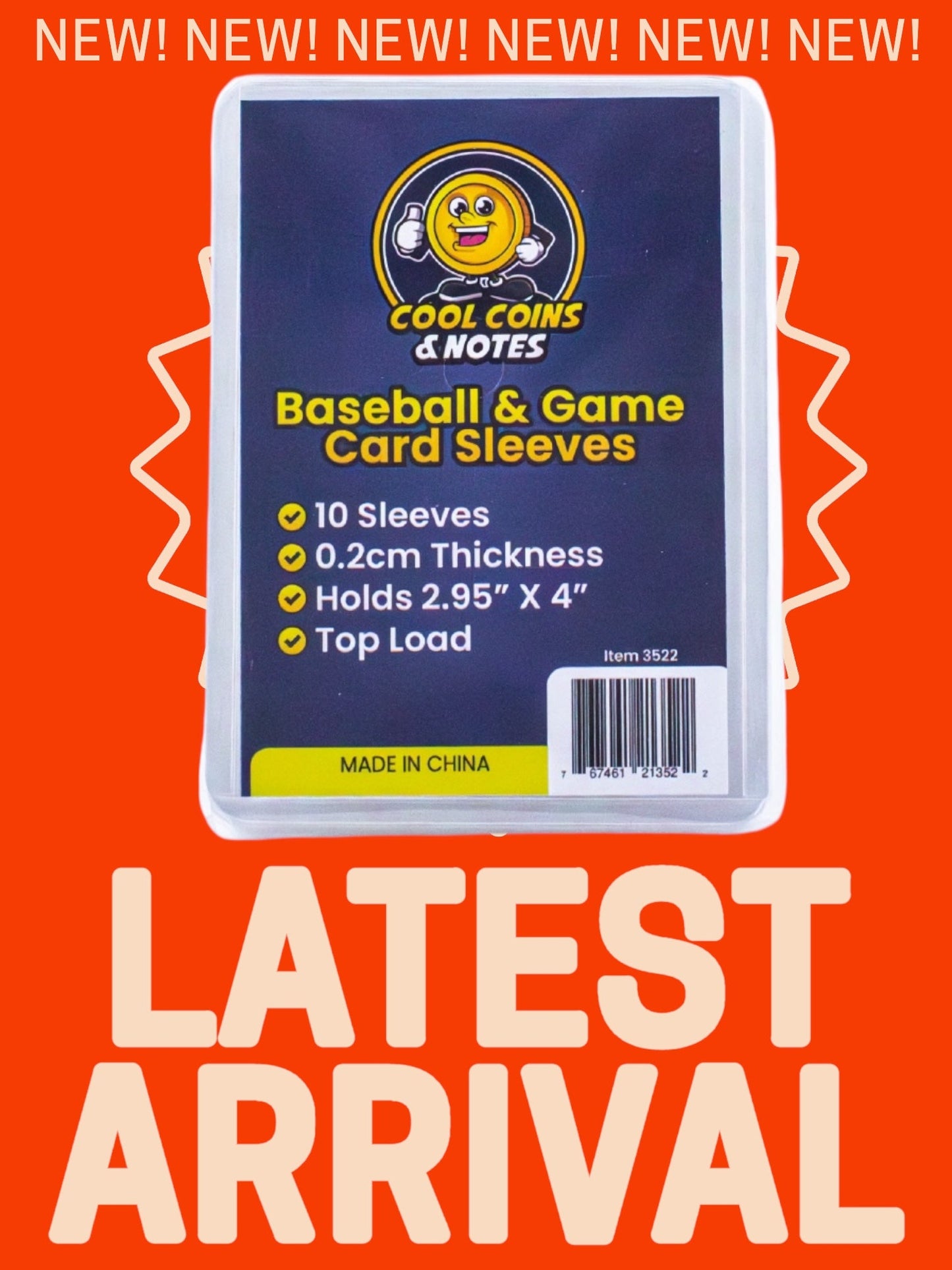 10 Clear Baseball Game Rigid Card Sleeves Topload Holders 3" X 4" Cool Coins &